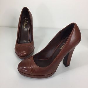 Cole Haan Brown Leather 4 3/8” heels size 6B Nice